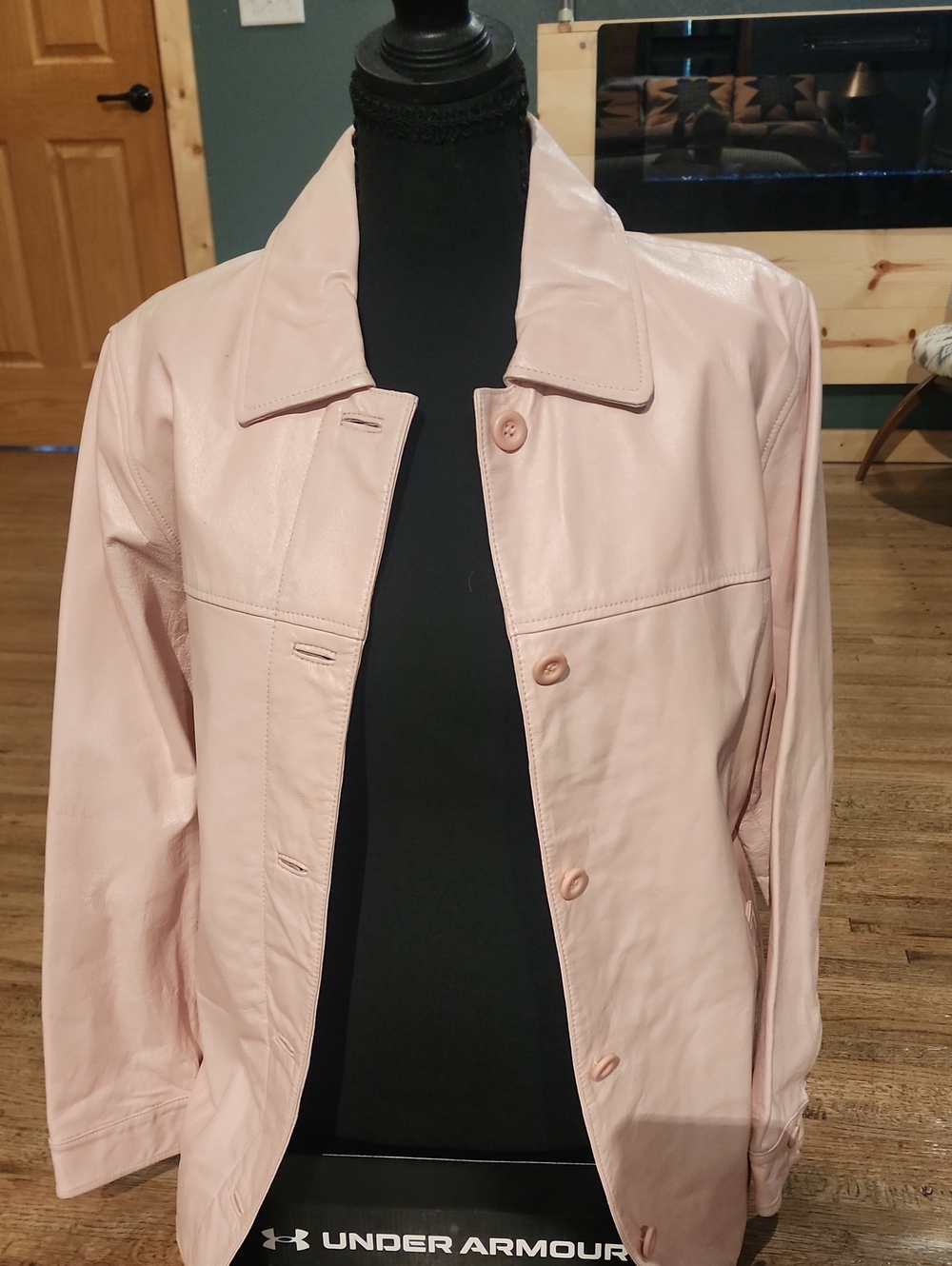 Terry Lewis Classic Luxuries Blush Pink Leather Button-Up Jacket